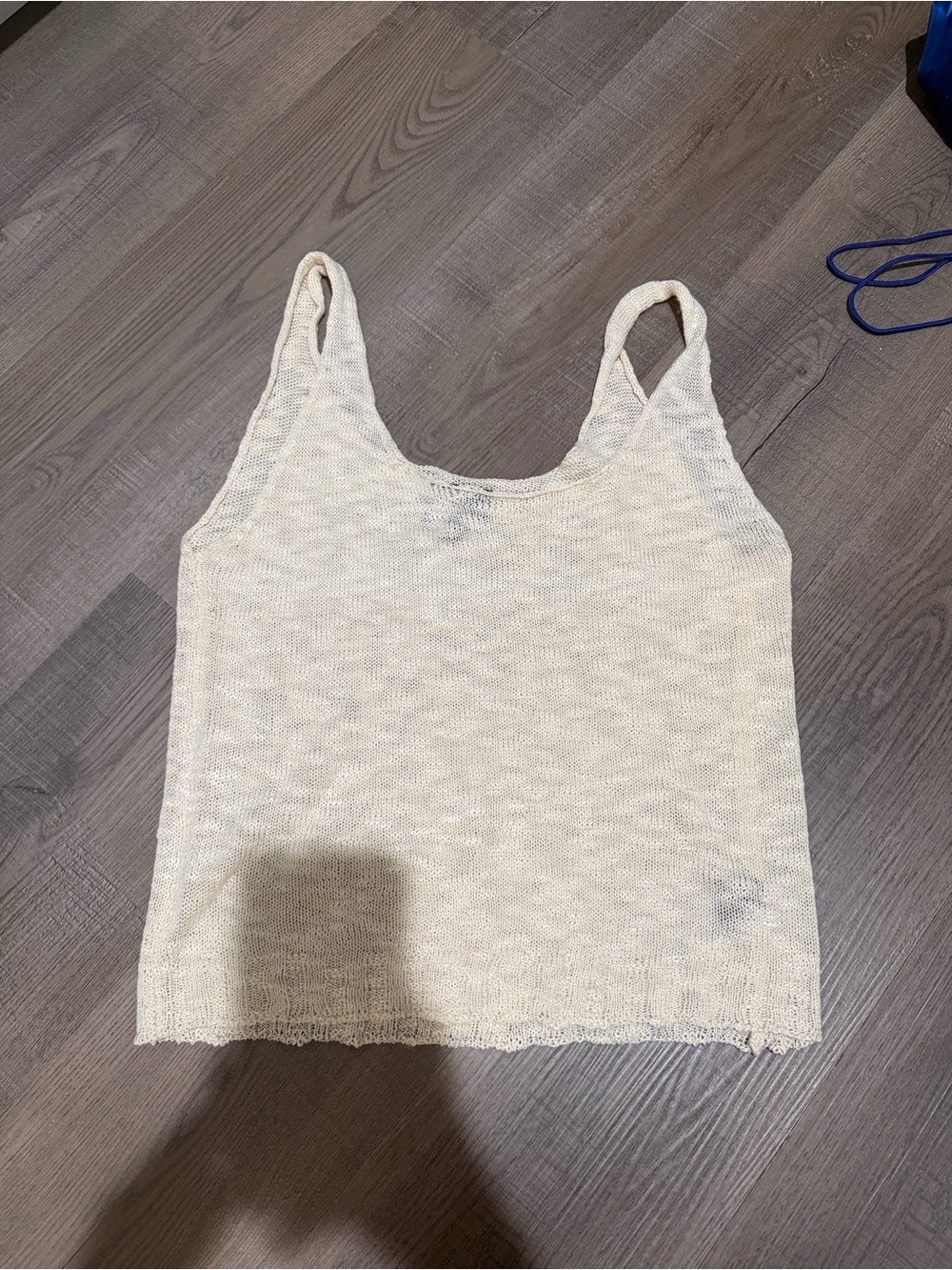 Angie Lightweight Cream Knit Tank Top - Women's Sleeveless Sweater